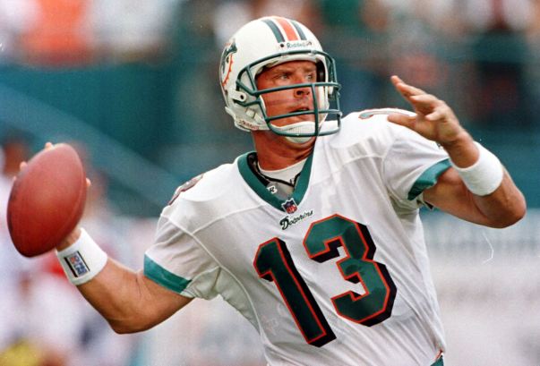 Miami Dolphins quarterback Dan Marino gets ready t